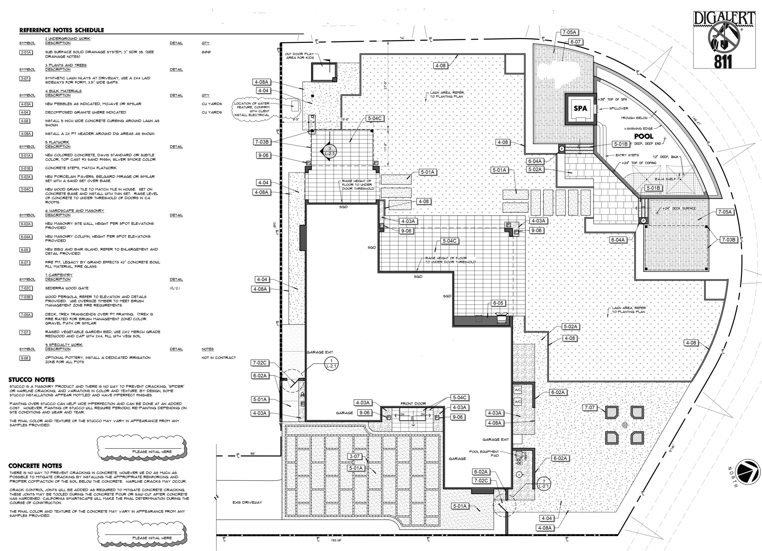 Blueprint for backyard done by Evoscapes.